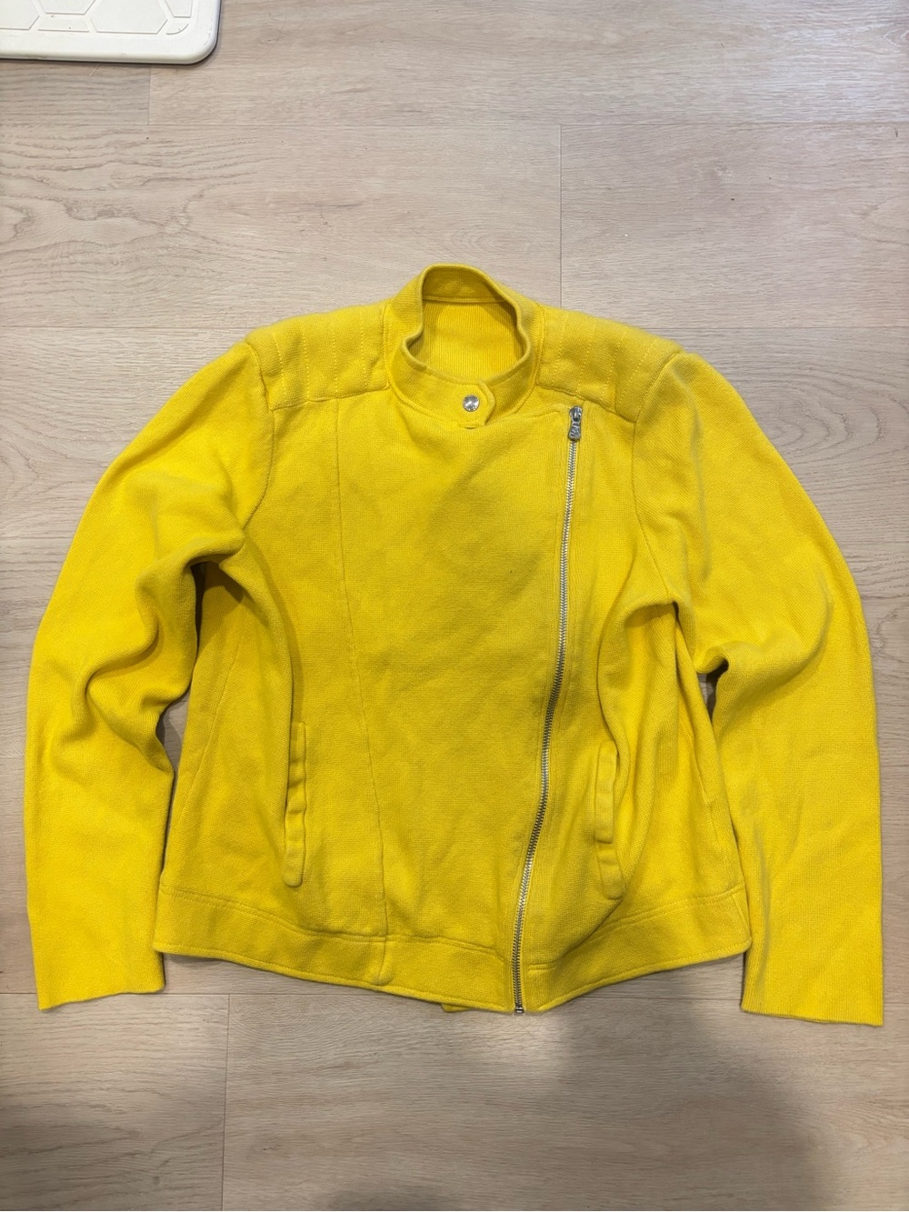 LAUREN Ralph Lauren Canary Yellow Asymmetrical Zip Jacket